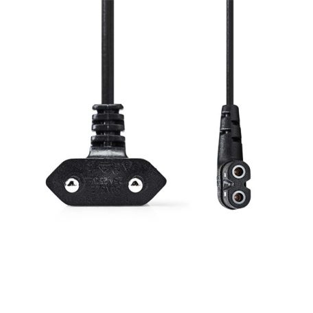 Nedis CEGL11055BK30 tápkábel, Euro dugó,  IEC-320-C7,  pipa, szögben balra, 3m, fekete