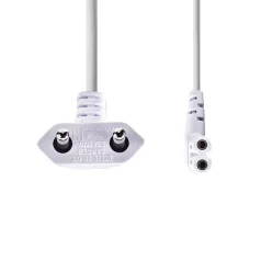   Nedis CEGL11055WT30 tápkábel, Euro dugó,  IEC-320-C7,  pipa, szögben balra, 3m, fehér