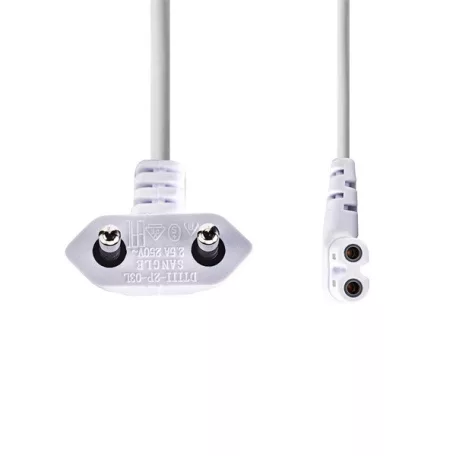Nedis CEGL11055WT30 tápkábel, Euro dugó,  IEC-320-C7,  pipa, szögben balra, 3m, fehér