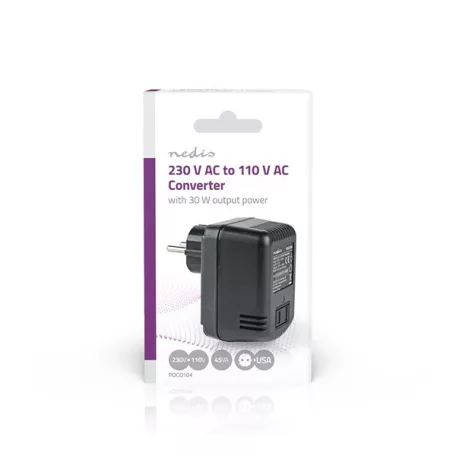 Nedis POCO104 tápegység, feszültség átalakító, konverter, 230V AC - 110V AC, 30W, USA