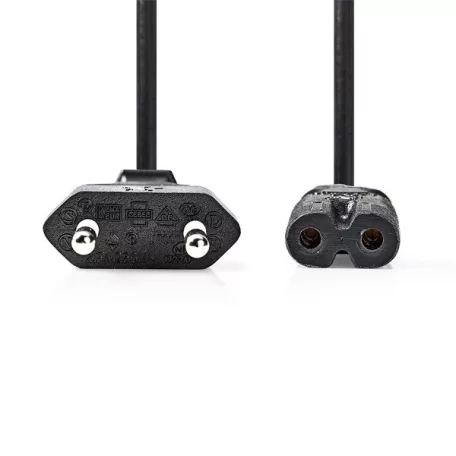 Nedis CEGL11040BK50 tápkábel IEC-320-C7, 2 x 0.75 mm, hossz 5m