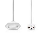Nedis CEGL11040WT50 tápkábel IEC-320-C7, 2 x 0.75 mm, hossz 5m, fehér