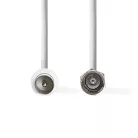 Nedis CSGL41800WT15 F dugó - koax dugó kábel, 75 Ohm, dupla árnyékolás, 1.5m
