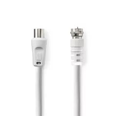   Nedis CSGL41800WT15 F dugó - koax dugó kábel, 75 Ohm, dupla árnyékolás, 1.5m