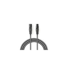   Nedis  COTG15012GY150 DMX adapter kábel, XLR 3 tűs apa | XLR 3 tűs anya | Nikkelezett | 15,0 m | kerek | PVC | Sötétszür