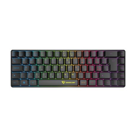 SILVERLINE gamer vezetékes billentyűzet, kompakt, RGB világítás, HU
