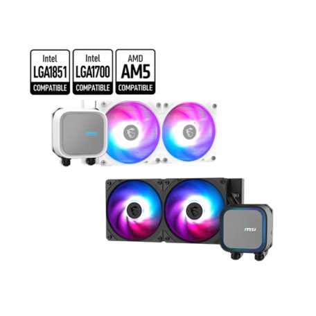 MSI CPU hűtő Coreliquid A13 240 (vízhűtés), Univerzális, fehér