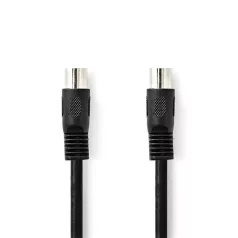   Nedis CAGL20000BK10 DIN audio kábel, DIN 5 tűs dugó, Nikkelezett, 1m