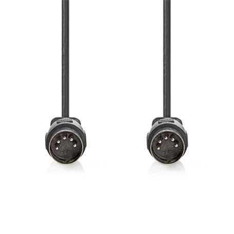 Nedis CAGL20000BK10 DIN audio kábel, DIN 5 tűs dugó, Nikkelezett, 1m