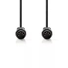 Nedis CAGL20000BK30 DIN audio kábel, DIN 5 tűs dugó, Nikkelezett, 3 m