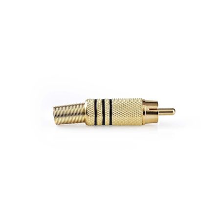 Nedis CAGP24900BK RCA csatlakozó, 10 db, Egyenes, Aranyozott,  Forrasztó, Kábel bemeneti átmérő: 7,0 mm, Fém, Fekete