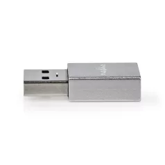  Nedis CCTB60925AL USB-A adapter, USB 3.2 Gen 1, USB-A férfi, USB-C™ anya, 5 Gbps,  kerek,  Nikkelezett, Ezüst