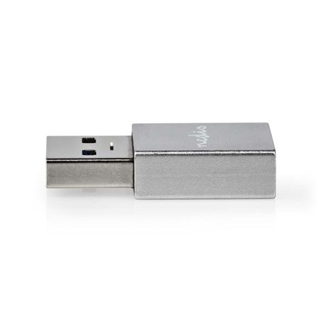 Nedis CCTB60925AL USB-A adapter, USB 3.2 Gen 1, USB-A férfi, USB-C™ anya, 5 Gbps,  kerek,  Nikkelezett, Ezüst