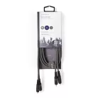 Nedis COTH24200GY15 sztereo audio kábel, 2x RCA dugó,  2x RCA dugó, Nikkelezett,  1,50 m, rugalmas
