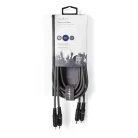 Nedis COTH24200GY30 sztereo audio kábel, 2x RCA dugó,  2x RCA dugó, Nikkelezett,  3 m, rugalmas