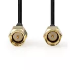 Nedis CSGL02000BK20 SMA kábel, aranyozott, 50 Ohm, árnyékolt,  2m