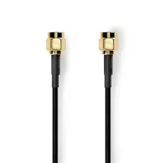   Nedis CSGL02000BK50 SMA kábel, aranyozott, 50 Ohm, árnyékolt,  5 m
