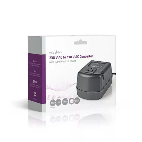 Nedis POCO105 tápegység, feszültség átalakító, konverter, 230V - 110V, 0,9A, 70 W, USA