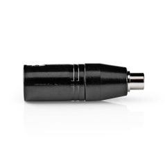   NEDIS COTP15930BK XLR adapter, XLR 3 tűs dugó, RCA nő,  Nikkelezett, Egyenes, Fém, Fekete , 1 db