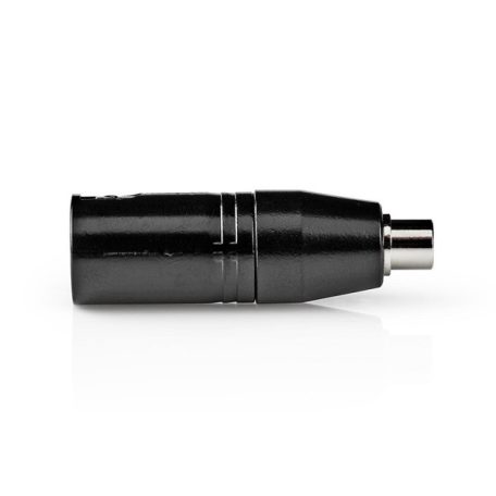 NEDIS COTP15930BK XLR adapter, XLR 3 tűs dugó, RCA nő,  Nikkelezett, Egyenes, Fém, Fekete , 1 db