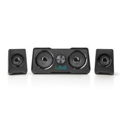   Nedis GSPR21022BK gamer hangszóró készlet, csatornák: 2.2, USB tápellátás, 3,5 mm jack, 48 W, LED, hangerőszabályozó