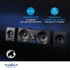 Nedis GSPR21022BK gamer hangszóró készlet, csatornák: 2.2, USB tápellátás, 3,5 mm jack, 48 W, LED, hangerőszabályozó