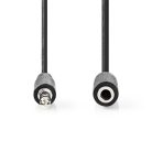 Nedis CAGB22050BK100 sztereo audio kábel, 3,5 mm jack dugó - 3,5 mm jack aljzat, 10 m