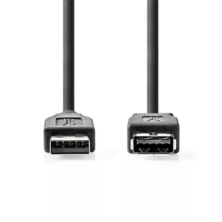 Nedis CCGL61010BK10 USB3.2 toldó / hosszabító kábel, USB A dugó, USB-A aljzat, 5 Gbps, 1m, (USB3.1, USB3.0, USB2.0)