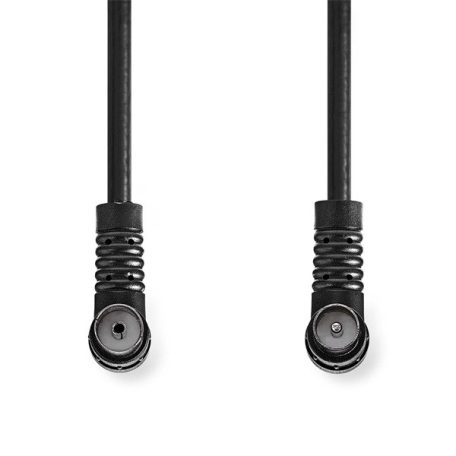 Nedis CSGL40120BK15 koax RF kábel, koax férfi (dugó), koax női (aljzat) 120 dB, 75 Ohm, Négyszeresen árnyékolt ,  1,5m