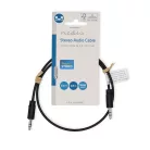 Nedis CAGL22000BK05 audio kábel, 3.5 mm sztereo jack dugó - 3.5 mm sztereo jack dugó, 0.50 m