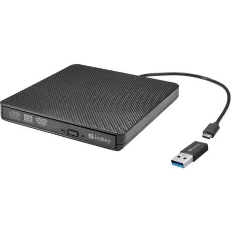 SANDBERG Külső meghajtó, USB-C/A DVD Drive