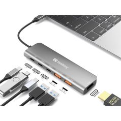 SANDBERG USB-C Dokkoló HDMI + 2xUSB-A + 2xUSB-C + PD100W