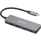 SANDBERG Hub és elosztó, USB-C to 2xUSB-A + 2xUSB-C Hub