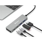 SANDBERG Hub és elosztó, USB-C to 2xUSB-A + 2xUSB-C Hub