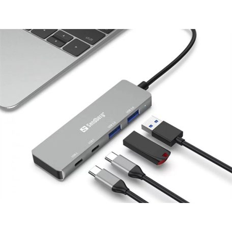 SANDBERG Hub és elosztó, USB-C to 2xUSB-A + 2xUSB-C Hub