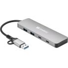SANDBERG Hub és elosztó, USB-C/A to 2xUSB-A+2xUSB-C Hub