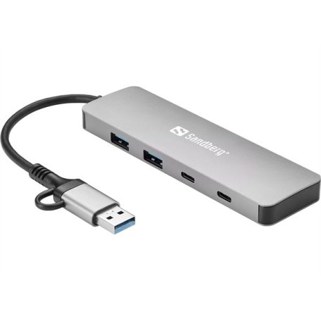 SANDBERG Hub és elosztó, USB-C/A to 2xUSB-A+2xUSB-C Hub