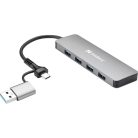 SANDBERG Hub és elosztó, USB-C/A to 4xUSB 3.0 Hub