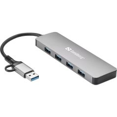 SANDBERG Hub és elosztó, USB-C/A to 4xUSB 3.0 Hub