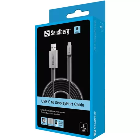 SANDBERG DisplayPort kábel, USB-C to DisplayPort Cable 2M