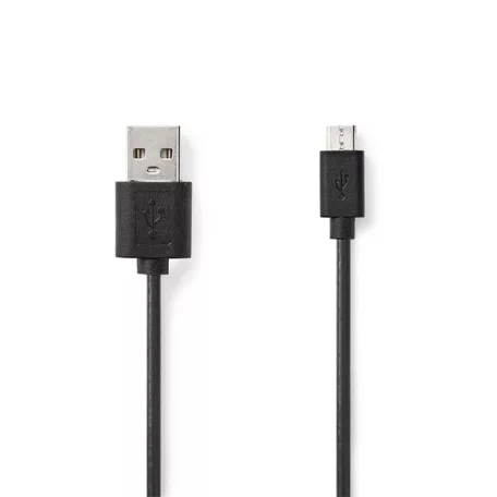 Nedis CCGL60501BK10 USB micro B (micro USB)kábel, USB 2.0  USB-A dugó  USB Micro-B dugó  7,5 W 480 Mbps. 1m