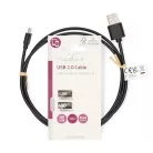 Nedis CCGL60501BK10 USB micro B (micro USB)kábel, USB 2.0  USB-A dugó  USB Micro-B dugó  7,5 W 480 Mbps. 1m