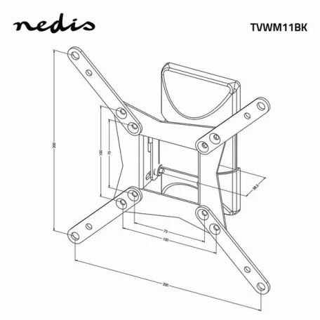 Nedis TVWM11BK LCD TV / monitor fali tartó konzol, 10 - 32 ", max. teherbírás: 30 kg, dönthető, forgatható