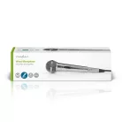 Nedis MPWD45GY dinamikus mikrofon, levehető kábel 5m, 80 Hz - 13 kHz 600 Ohm -72 dB Be/Ki kapcs.fém ezüst