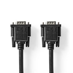   Nedis CCGP59100BK20, VGA kábel, VGA dugó VGA anya Nikkelezett Maximális felbontás:1280x800  2,00 m  Kerek ABS fekete