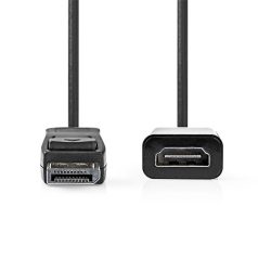   Nedis CCGB37150BK02 DisplayPort - HDMI adapter, 4K@30Hz, 0,20 m
