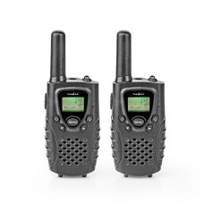   Nedis WLTK0800BK Walkie-Talkie készlet, 2 kézibeszélő 8 km-ig, csat: 8 PTT / VOX akár 2,5 óra, fejhallgató kimenet