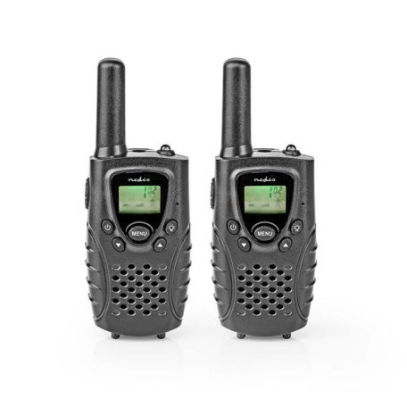 Nedis WLTK0800BK Walkie-Talkie készlet, 2 kézibeszélő 8 km-ig, csat: 8 PTT / VOX akár 2,5 óra, fejhallgató kimenet