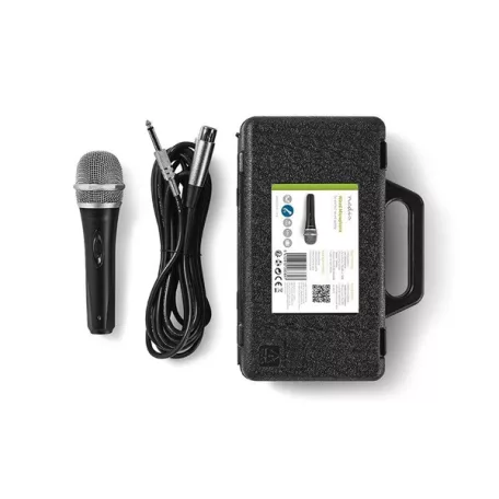 Nedis MPWD50CBK dinamikus mikrofon, levehető kábel 5m, 50 Hz - 15 kHz 600 Ohm -72 dB, kapcsoló, fekete/szürke