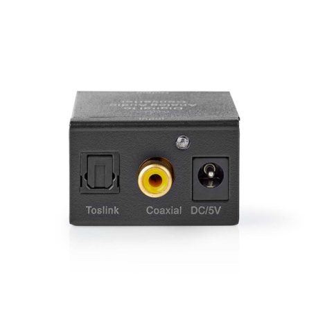 Nedis digitális audió konverter, ACON2510BK 1 irányú Csatl. bemen.: 1x digitális RCA / 1x TosLink Csatl. kim.:1x (2x RCA